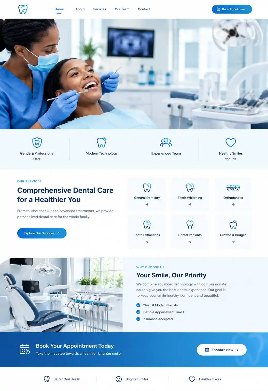 Dental web design and dentist website design by Wisdom Apex Digital